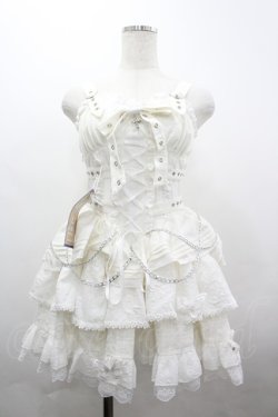 画像3: 豹了介猫 / クロスモチーフ半袖ボレロ&ジャンパースカートセット S 白 I-26-04-01-061-LO-OP-SA-ZI