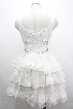 画像4: 豹了介猫 / クロスモチーフ半袖ボレロ&ジャンパースカートセット S 白 I-26-04-01-061-LO-OP-SA-ZI