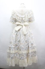 画像2: With Puji / フラワーリボンチェリー半袖ワンピース M アイボリー I-26-04-01-063-EL-OP-SA-ZI (2)