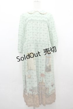 画像1: Jane Marple / Drawing room シャーリングドレス  ミント I-26-04-01-068-JM-OP-TE-ZI