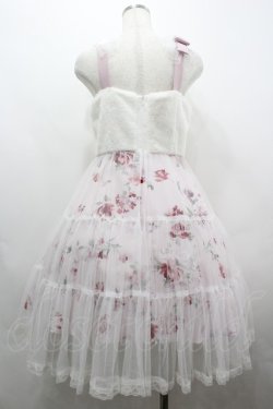 画像2: mille fille closet / ボア&チュール切替ジャンパースカート  白Ｘピンク I-26-04-01-073-LO-OP-SA-ZI