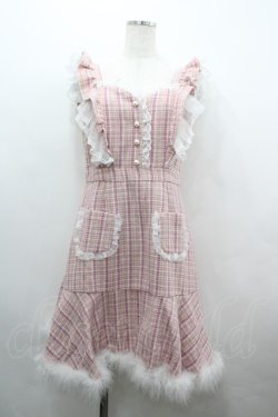 画像1: mellfy memory / Berry milk tweedワンピース  ピンクチェックＸ白 I-26-04-01-074-0-OP-SA-ZI