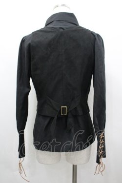 画像2: Vancy / スナップボタンベスト付きシャツ M 黒 I-26-04-01-008-LO-BL-SA-ZI