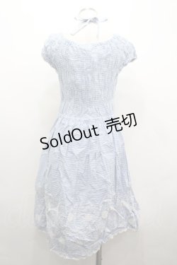 画像2: Emily Temple cute / マーガレット刺繍ボーダー半袖ワンピース  青Ｘ白 I-26-04-01-079-ET-OP-SA-ZI