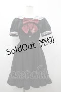 Secret Honey / レース襟セーラーワンピース 2 黒×赤 I-26-04-01-081-CA-OP-TE-ZI