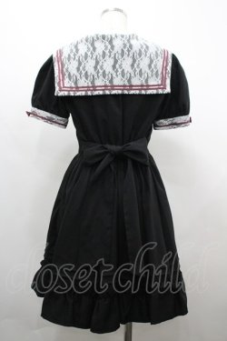 画像2: Secret Honey / レース襟セーラーワンピース 2 黒×赤 I-26-04-01-081-CA-OP-TE-ZI