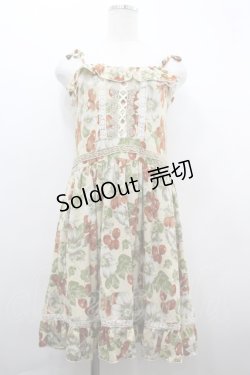 画像1: axes femme / フルーツ柄キャミワンピース  アイボリー I-26-04-01-091-AX-OP-SA-ZI