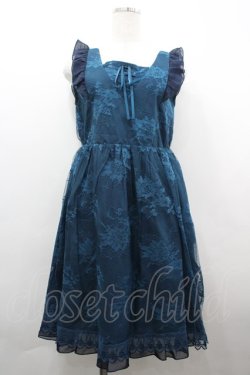 画像1: axes femme / レース重ね編み上げワンピース  グリーン I-26-04-01-093-AX-OP-SA-ZI