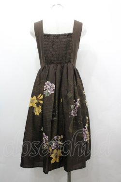 画像2: axes femme / 楽譜×鳥かご柄ワンピース  ブラウン I-26-04-01-094-AX-OP-SA-ZI