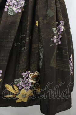 画像3: axes femme / 楽譜×鳥かご柄ワンピース  ブラウン I-26-04-01-094-AX-OP-SA-ZI