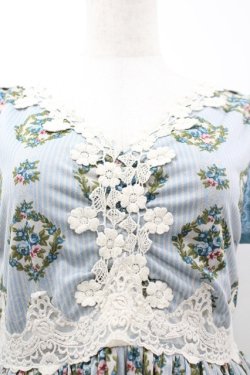 画像3: axes femme / フラワーストライプワンピース  サックス I-26-04-01-096-AX-OP-SA-ZI