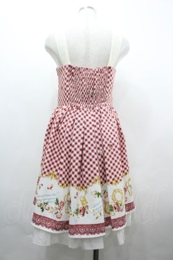 画像2: axes femme / ギンガム×花柄ワンピース  赤Ｘ白チェック I-26-04-01-098-AX-OP-SA-ZI