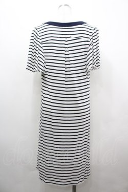 画像2: axes femme / 胸元ビジューストライプカットワンピース  黒Ｘ白 I-26-04-01-100-AX-OP-SA-ZI