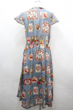 画像2: PINK HOUSE / チェリープリントミディワンピース  青 I-26-04-01-102-LO-OP-SA-ZI