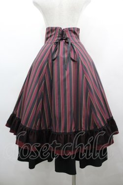 画像2: Miss Point / レジメンタルハイウエストスカート M ボルドー I-26-04-01-103-0-SK-SA-ZI