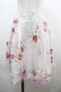 JESUS DIAMANTE / ぼかし薔薇スカート 38 白×ピンク I-26-04-01-104-JE-SK-TE-ZI