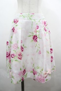 画像1: JESUS DIAMANTE / ぼかし薔薇スカート 38 白×ピンク I-26-04-01-104-JE-SK-TE-ZI