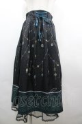 axes femme / オーナメントジュエリー柄スカート  黒 I-26-04-01-106-AX-SK-SA-ZI