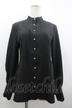 画像1: Little Dipper / ハイネックピンタック長袖ブラウス M 黒 I-26-04-01-011-LO-BL-SA-ZI