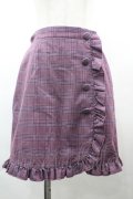 axes femme POETIQUE / フリルラップ風ミニスカート  パープル I-26-04-01-110-AX-SK-SA-ZI