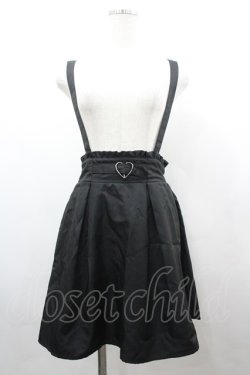 画像1: majoretty / ハートバックルサス付きスカート  黒 I-26-04-01-111-GO-SK-SA-ZI
