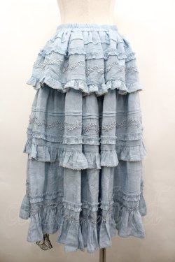 画像2: ZJ STORY / フリルフラワーレーススカート  サックス I-26-04-01-116-LO-SK-SA-ZI