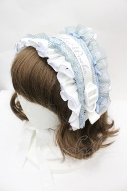 画像1: Hoshibako Works / ジャージヘッドドレス  白Ｘ青 I-26-04-01-120-LO-AC-SA-ZI