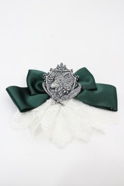 画像1: ALICE and the PIRATES / The crest of St.Lily Wolfリボンブローチ  グリーン I-26-04-01-124-PA-AC-SA-ZI