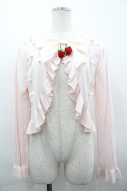 画像1: Alice Mashiro / TT*MAAリボンニット ボレロ L ピンク I-26-04-01-014-PU-TO-TE-ZI