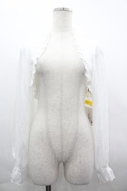 画像1: Forest Wardrobe 森林衣樹 / 透かしフラワーフリル長袖ボレロ S 白 I-26-04-01-015-LO-TO-SA-ZI