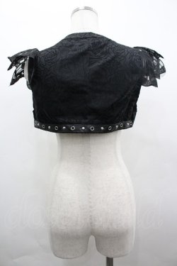 画像2: Star Fantasy / 薔薇柄半袖ボレロ  黒 I-26-04-01-016-PU-TO-SA-ZI