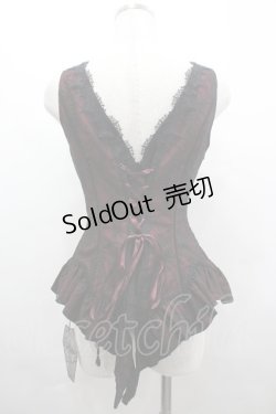 画像2: Lilizi / 蜘蛛の巣レースビスチェ  赤Ｘ黒 I-26-04-01-018-LO-JA-SA-ZI