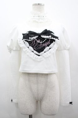 画像1: AVENCHUMU / Love heart's cake angel choker t-shirt  白 I-26-04-01-020-LO-TO-TE-ZI