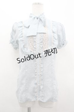 画像1: axes femme / レース使いドビードットブラウス M サックス I-26-04-01-023-AX-BL-TE-ZI