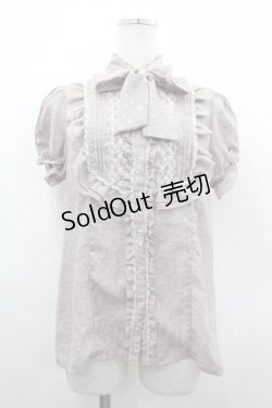 画像1: axes femme / レース使いドビードットブラウス M ラベンダー I-26-04-01-024-AX-BL-TE-ZI