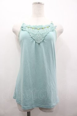 画像1: axes femme / ビジュー使いキャミソール M ミント I-26-04-01-025-AX-TO-TE-ZI