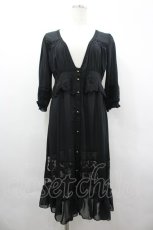 画像1: axes femme / 透けレースロングカーディガン M 黒 I-26-04-01-027-AX-TO-TE-ZI (1)