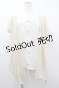 axes femme / カーデ重ね風トップス  アイボリーＸ白 I-26-04-01-030-AX-TO-SA-ZI