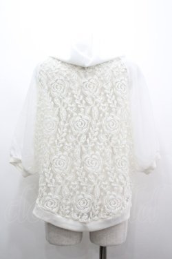 画像2: axes femme / フード付異素材組み合わせプルオーバー  白 I-26-04-01-031-AX-TO-SA-ZI