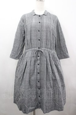 画像1: PINK HOUSE / チェックシャツワンピース  黒Ｘ白 I-26-04-03-033-LO-OP-SA-ZI