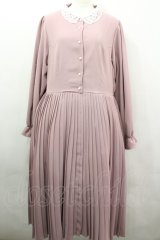 m petit by misako / AM*レースエリプリーツワンピース 3L ピンク I-26-04-03-035-LO-OP-SA-ZI