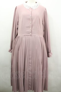 画像1: m petit by misako / AM*レースエリプリーツワンピース 3L ピンク I-26-04-03-035-LO-OP-SA-ZI