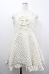 Honey Cinnamon / 肩パールキルティングジャンパースカート F 白 I-26-04-03-043-LO-OP-TE-ZI