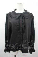 m petit by misako / AM マルエリフリルブラウス L 中黒 I-26-04-03-006-LO-BL-SA-ZI