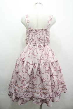 画像2: axes femme POETIQUE / リボン柄ドールジャンパースカート M ピンク I-26-04-03-050-AX-OP-SA-ZI