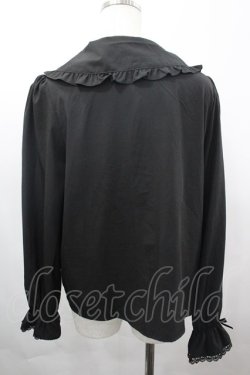 画像2: m petit by misako / AM マルエリフリルブラウス L 中黒 I-26-04-03-006-LO-BL-SA-ZI