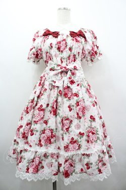 画像1: BABY,THE STARS SHINE BRIGHT / シュガーブーケ〜永遠の乙女の憧れ〜柄シャーリングワンピース  白 I-26-04-03-054-BA-OP-TE-ZI