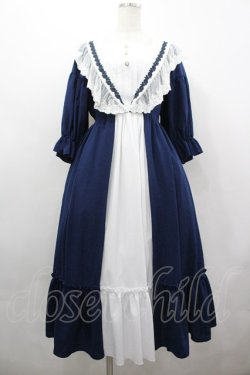 画像1: axes femme kawaii / マリアンヌワンピース M ブルー I-26-04-03-061-AX-OP-SA-ZI