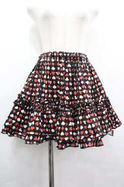 画像1: Na+H / トランプスカート  黒Ｘ赤Ｘ白 I-26-04-03-062-PU-SK-SA-ZI