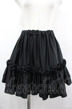 画像1: Na+H / フリルスカート  黒 I-26-04-03-063-PU-SK-SA-ZI